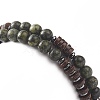 Natural Serpentine & Synthetic Non-magnetic Hematite Beads Energy Stretch Bracelets Set BJEW-JB07142-05-3