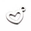 Tarnish Resistant 201 Stainless Steel Open Heart Charms STAS-D429-47-1