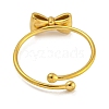 Bowknot 304 Stainless Steel Adjustable Ring for Women RJEW-U015-08G-3