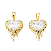 Brass Pave Cubic Zirconia Pendants KK-N233-397-2