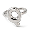 Initials Brass Open Cuff Ring for Women RJEW-N046-02Q-P-2