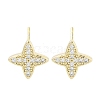 Brass Micro Pave Clear Cubic Zirconia Studs Earring for Women EJEW-S217-F02-1