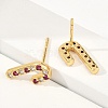 Christmas Rack Plating Brass Cubic Zirconia Stud Earrings EJEW-K245-55C-G-2