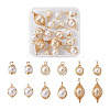 Spritewelry 24Pcs 6 Style ABS Plastic Imitation Pearl Wire Wrapped Pendants KK-SW0001-07-10