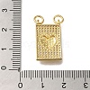 Rack Plating Brass Micro Pave Clear Cubic Zirconia Pendants KK-G500-01B-G-3
