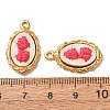 304 Stainless Steel & Cloth Embroidered Pendants FB-CBAFBAF-10G-01-3