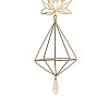 Quartz Crystal & Brass Pendant Decorations HJEW-M007-01G-3