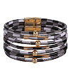 Imitation PU Leather Cord Multi-strand Bracelets for Women Girl WG4D46A-02-1