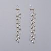 Electroplate Glass Beads Dangle Stud Earrings EJEW-JE03820-2