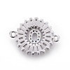 Brass Micro Pave Cubic Zirconia Links ZIRC-F093-54P-O-2