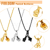 FIBLOOM 3Pcs 3 Colors Titanium Steel Boxing Glove Pendant Necklaces Set with Box Chains for Men NJEW-FI0001-25-3