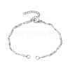 Tarnish Resistant 304 Stainless Steel Faceted Bar Link Chain Bracelet Makings AJEW-JB01184-02-1