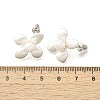 Flower Brass & Plastic Imitation Pearl Stud Earrings EJEW-A121-03S-3