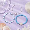 3Pcs Summer Beach Polymer Clay & Glass & Synthetic Turquoise Beaded Stretch Bracelets Kit BJEW-JB10675-01-5
