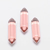 Faceted Bullet Glass Double Terminated Pointed Beads for Wire Wrapped Pendants Making GLAA-K002-30mm-05-1