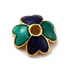 4-Petal Alloy Enamel Bead Caps FIND-G029-06G-03-1