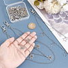 4Pcs 4 Styles Brass & 304 Stainless Steel Double Layer Chains for Jeans Pants with Alloy Star Charms AJEW-GO00009-3