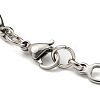 Ion Plating(IP) Two Tone 201 Stainless Steel Oval & Teardrop Link Chain Bracelet BJEW-B078-15GP-3