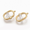 Brass Clear Cubic Zirconia Charms ZIRC-Q021-033G-NF-2