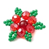 Woven Natural Carnelian(Dyed & Heated) & Glass Seed Beads Snowflake Multi-Strand Links PALLOY-MZ00319-01-4