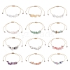 12Pcs 12 Style Natural & Synthetic Mixed Gemstone Chips Braided Bead Bracelets Set for Women BJEW-JB09333-1