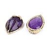 Natural Amethyst Faceted Pendants G-M431-06G-13-2