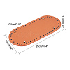 PU Leather Oval Long Bottom for Knitting Bag FIND-WH0032-01B-2