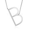 Non-Tarnish 201 Stainless Steel Initial Pendants Necklaces NJEW-S069-JN003D-B-1