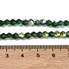 Electroplate Transparent Glass Beads Strands EGLA-K015-18W-4