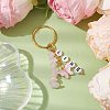 Alloy Enamel Acrylic with Natural Rose Quartz Keychain KEYC-JKC00806-04-2