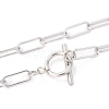 304 Stainless Steel Paperclip Chain Necklaces X-NJEW-H305-10P-2
