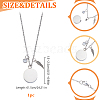 304 Stainless Steel Flat Round Perfume Bottle Pendant Necklaces NJEW-DR00020-2