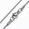 304 Stainless Steel Box Chain Necklace for Men Women NJEW-E087-03P-C-2