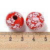 Printed Wood European Beads WOOD-G022-09H-3