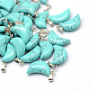 Moon Dyed Synthetic Turquoise Pendants G-Q369-10-1