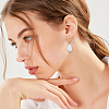 FIBLOOM 1 Pair Plastic Pearl Dangle Hoop Earrings EJEW-FI0002-23-5