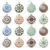 40Pcs 8 Styles Alloy Printed Pendants PALLOY-CJ0002-54-1