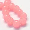 Baking Painted Imitation Jade Glass Round Bead Strands DGLA-Q021-4mm-03-2