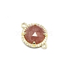 Natural Strawberry Quartz Connector Charms PW-WGD2653-03-1