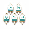 Rack Plating Alloy Enamel Pendants PALLOY-N172-034B-1