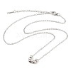 Non-Tarnish 304 Stainless Steel Cable Chain Round Beads Pendant Necklaces for Women NJEW-Z047-02P-3