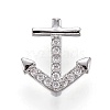 Brass Micro Pave Cubic Zirconia Slide Charms ZIRC-F094-29-RS-2