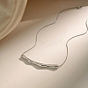 304 Stainless Steel Twisted Curved Bar Pendant Necklaces for Women SJ7114-2-1