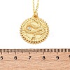 Brass Micro Pave Clear Cubic Zirconia Flat Round with Snake Pendant Necklaces NJEW-S438-02A-G-5