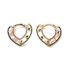 Heart Cubic Zirconia Hoop Earrings EJEW-M216-07A-2