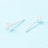 925 Sterling Silver Post Stud Earring Settings STER-P047-06A-S-3