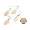 Natural Yellow Quartz Irregular Nuggets Dangle Earrings EJEW-JE05018-01-4