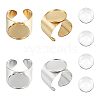 Unicraftale 4Pcs 2 Colors 304 Stainless Steel Open Cuff Finger Ring Cabochon Settings STAS-UN0052-36-1
