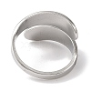 304 Stainless Steel Open Cuff Ring for Women RJEW-F166-14P-02-3