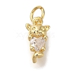 Rack Plating Brass Micro Pave Cubic Zirconia Charms KK-I720-31G-1